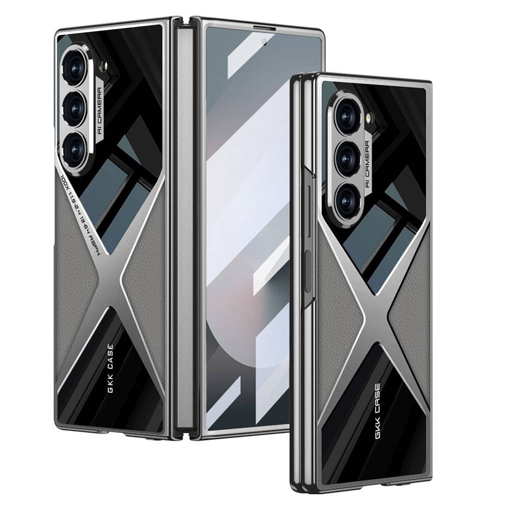 Galaxy Z Fold 6 Case Ultra Thin Camera Protection PC + Leather Back Surface Zore X-Pro Cover Black