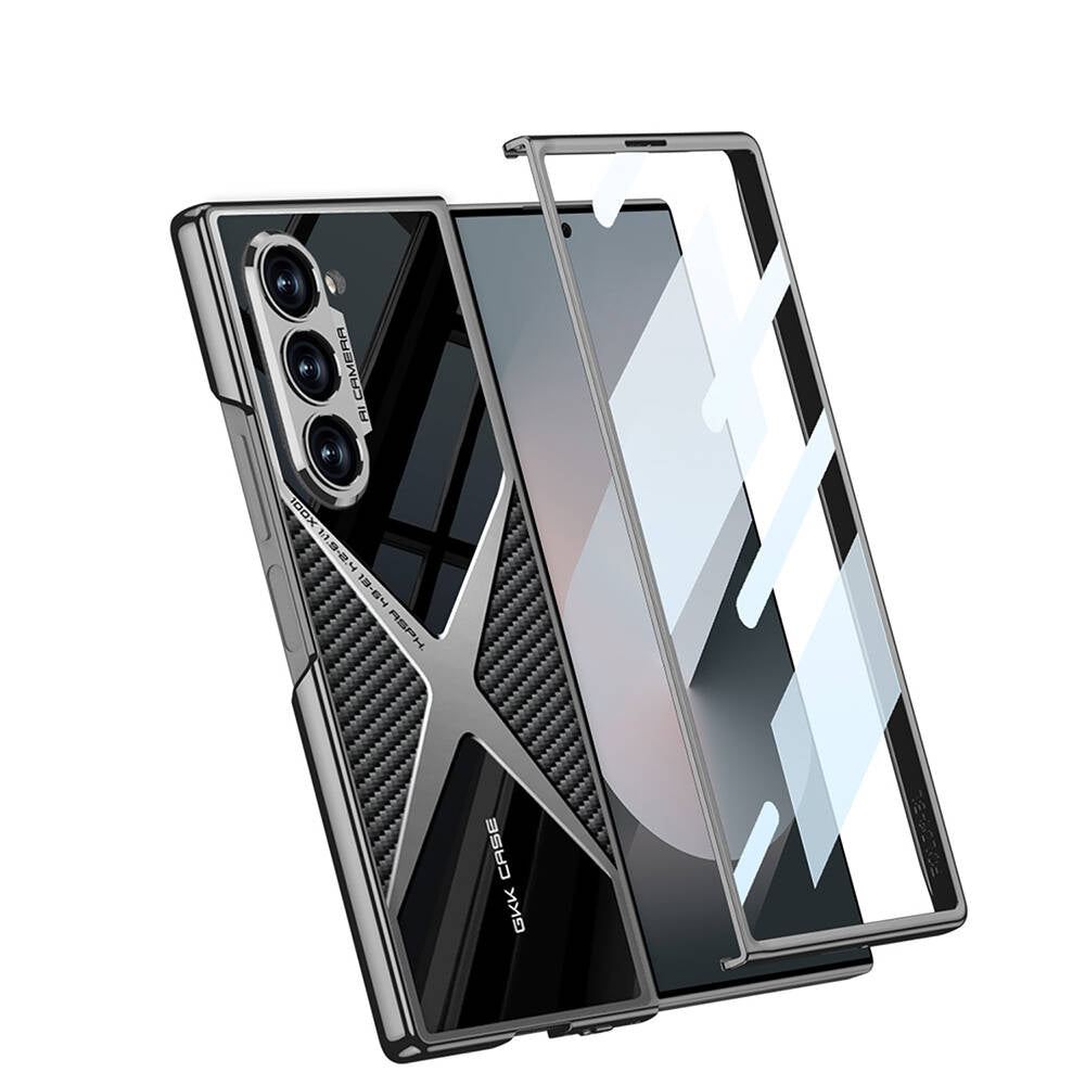 Galaxy Z Fold 6 Case Ultra Thin Camera Protection PC + Carbon Back Surface Zore X-Pro Cover Black
