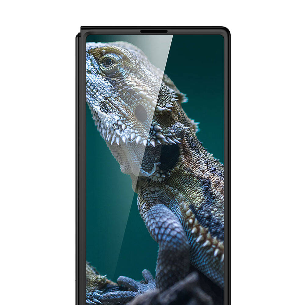 Galaxy Z Fold 6 Case Zore Full Glass Case Cover Silver