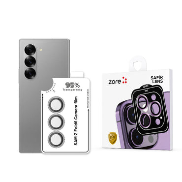 Galaxy Z Fold 6 Zore CL-11 Safir Parmak İzi Bırakmayan Anti-Reflective Kamera Lens Koruyucu Pembe
