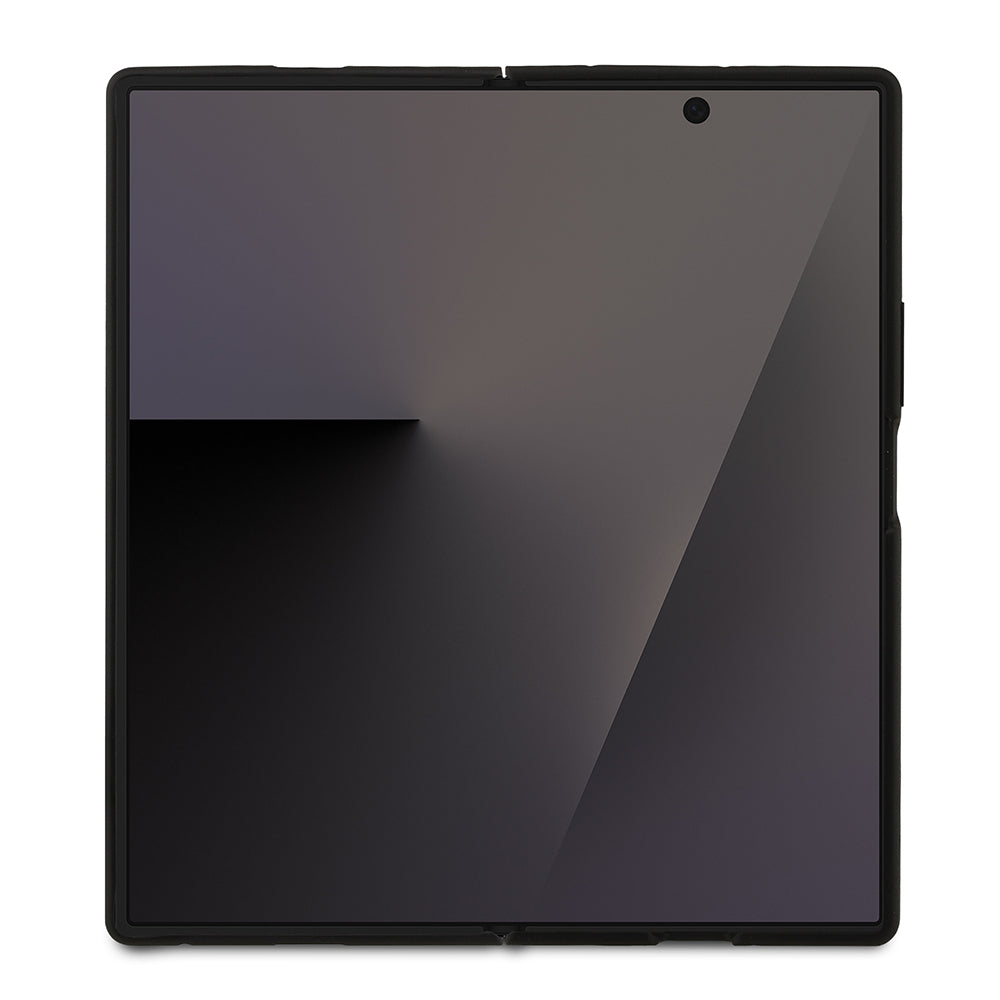 Galaxy Z Fold 7 Kılıf Guess Orjinal Lisanslı 4G Büyük Metal Logolu Glitter Kapak Siyah