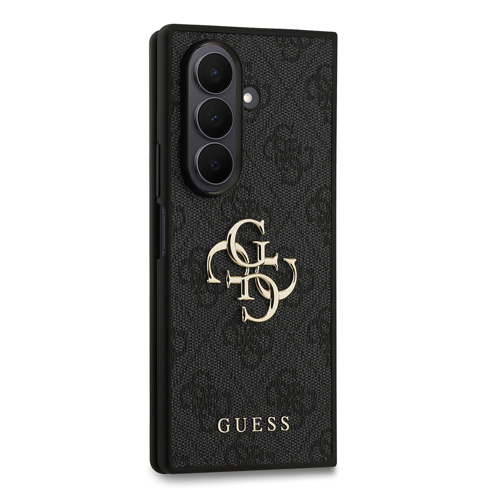 Galaxy Z Fold 7 Kılıf Guess Orjinal Lisanslı PU Deri Büyük Metal Logo Dizaynlı Kapak Pembe