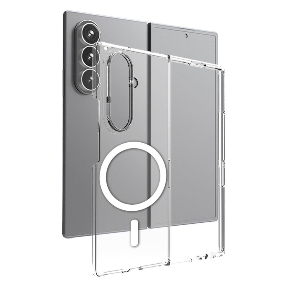 Galaxy Z Fold 7 Case Camera Protection M-safe Hard PC Zore Porto Cover Transparent