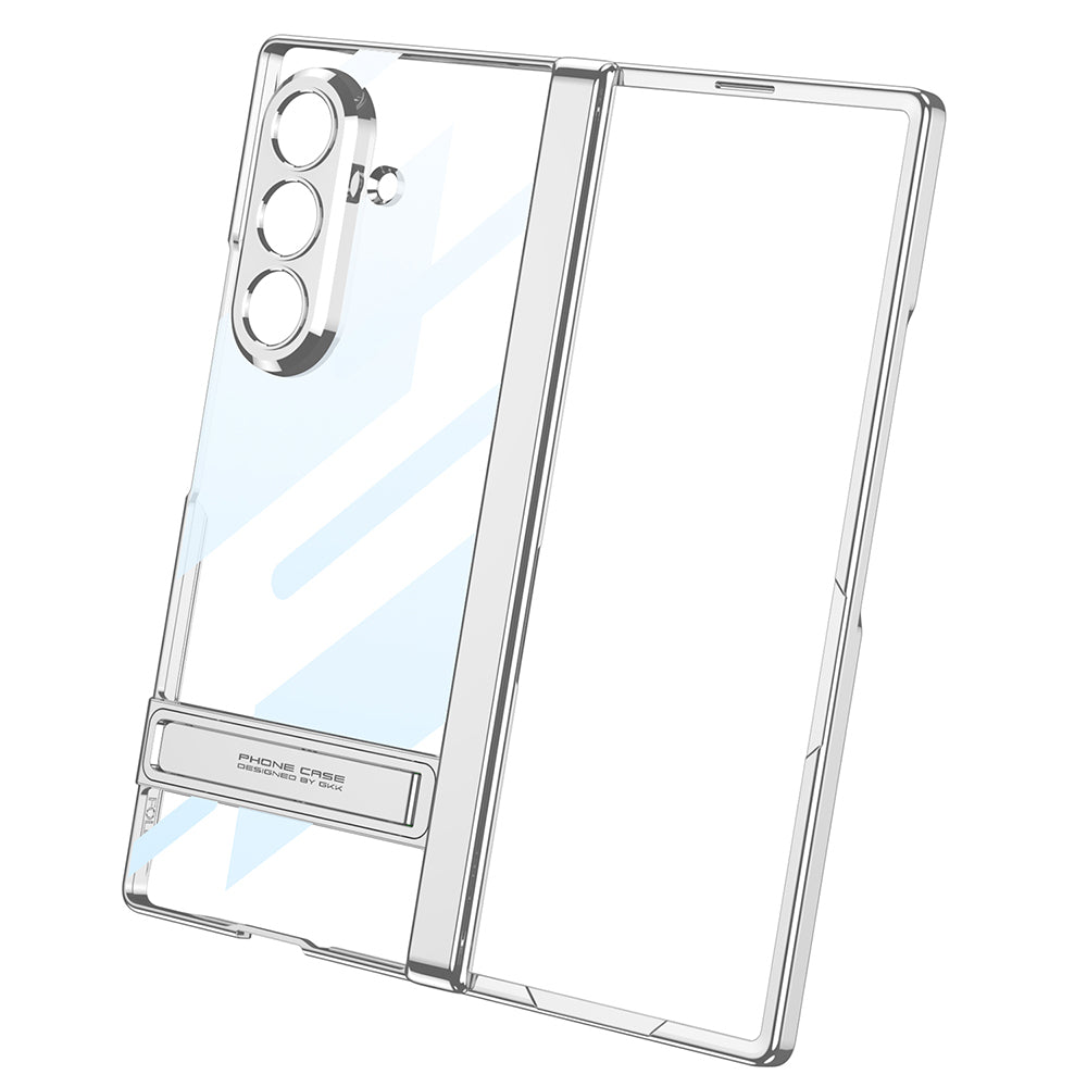 Galaxy Z Fold 7 Case Camera Protection Transparent Design Zore Lego Stand Cover Navy Blue
