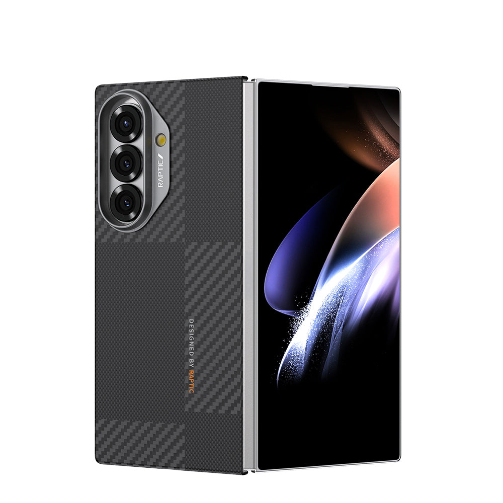 Galaxy Z Fold 7 Kılıf M-safe Şarj Özellikli 600D Metal Kamera Çerçeveli Raptic Aramid Fiber Geotik Serisi Kapak Siyah