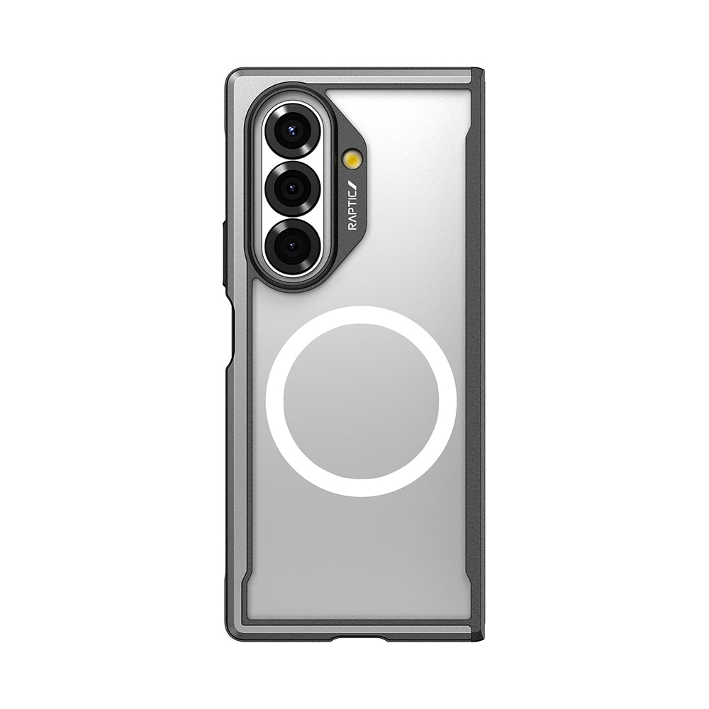 Galaxy Z Fold 7 Kılıf M-safe Şarj Özellikli Airbagli Raptic Shield Serisi Şeffaf Arka Yüzey Kapak Siyah