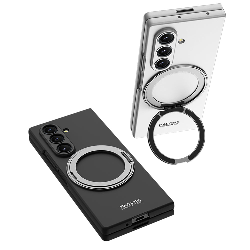 Galaxy Z Fold 7 Case M-safe Charging Feature Zore Kıpta Ring Camera Protection Cover Black