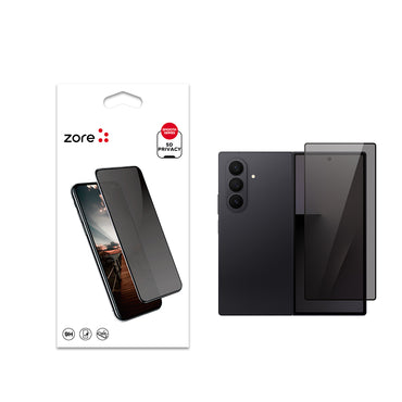 Galaxy Z Fold 7 Zore New 5D Privacy Temperli Ekran Koruyucu Siyah