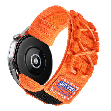 Gear S3 Zore KRD-112 22mm Orbital Örgülü Halat Tasarımlı Naylon Kumaş Hasır Kordon Siyah