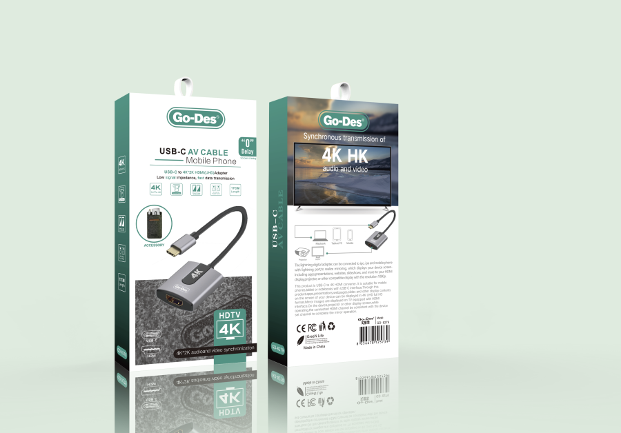 Go Des GD-8279 USB-C AV Cable Black