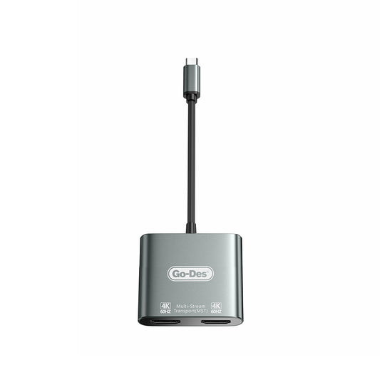 Go Des GD-8289 4K 60 Hz Görüntü Kalitesi Type-C to HDMI Adaptör Gri