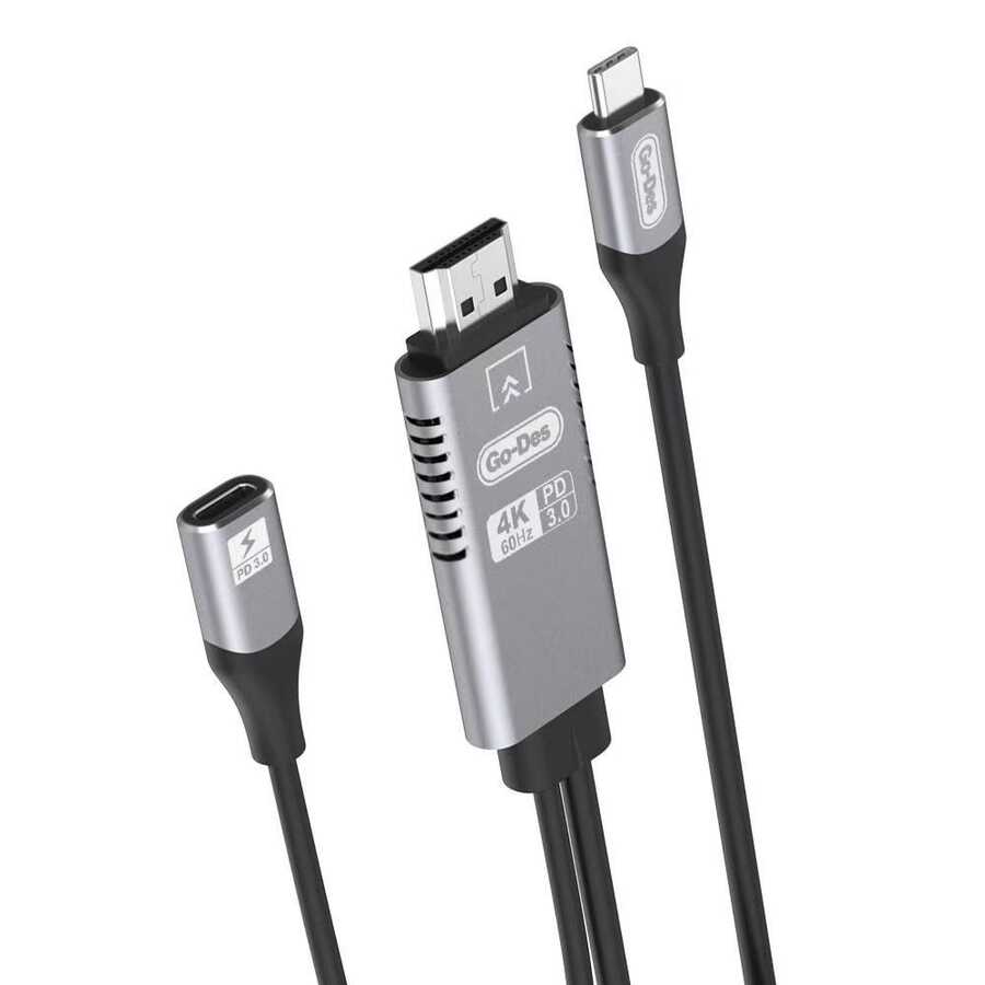 Go Des GD-8770 Type-C To HDMI Cable Black