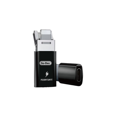 Go Des GD-CT029 PD30W GaN Teknolojili Type-C to Lightning & USB-A OTG Siyah
