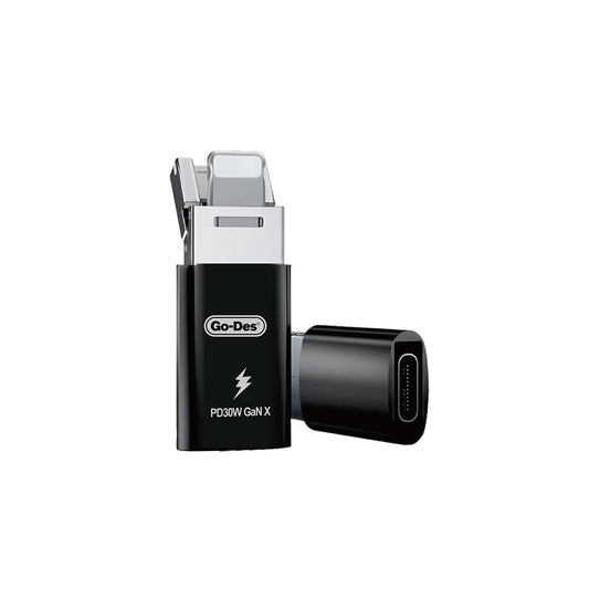 Go Des GD-CT029 PD30W GaN Teknolojili Type-C to Lightning & USB-A OTG Siyah