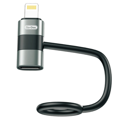 Go Des GD-CT068  Lightning to Type-C Data Ve Hızlı Şarj Adaptörü Siyah