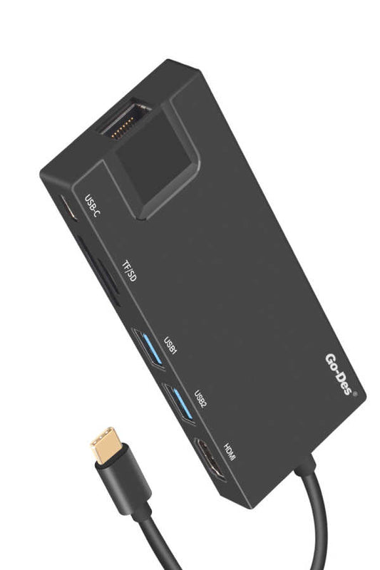 Go Des GD-DK828 7 in 1 Usb-C Kablo Siyah