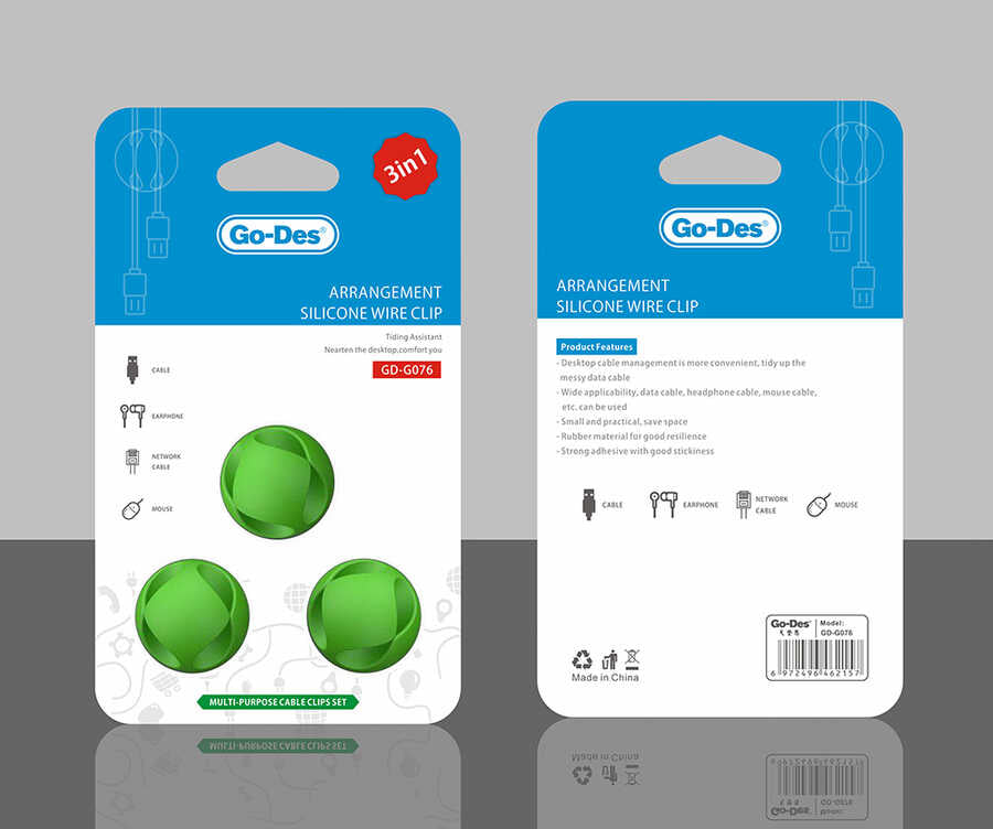 Go Des GD-G076 Cable Organizer Green