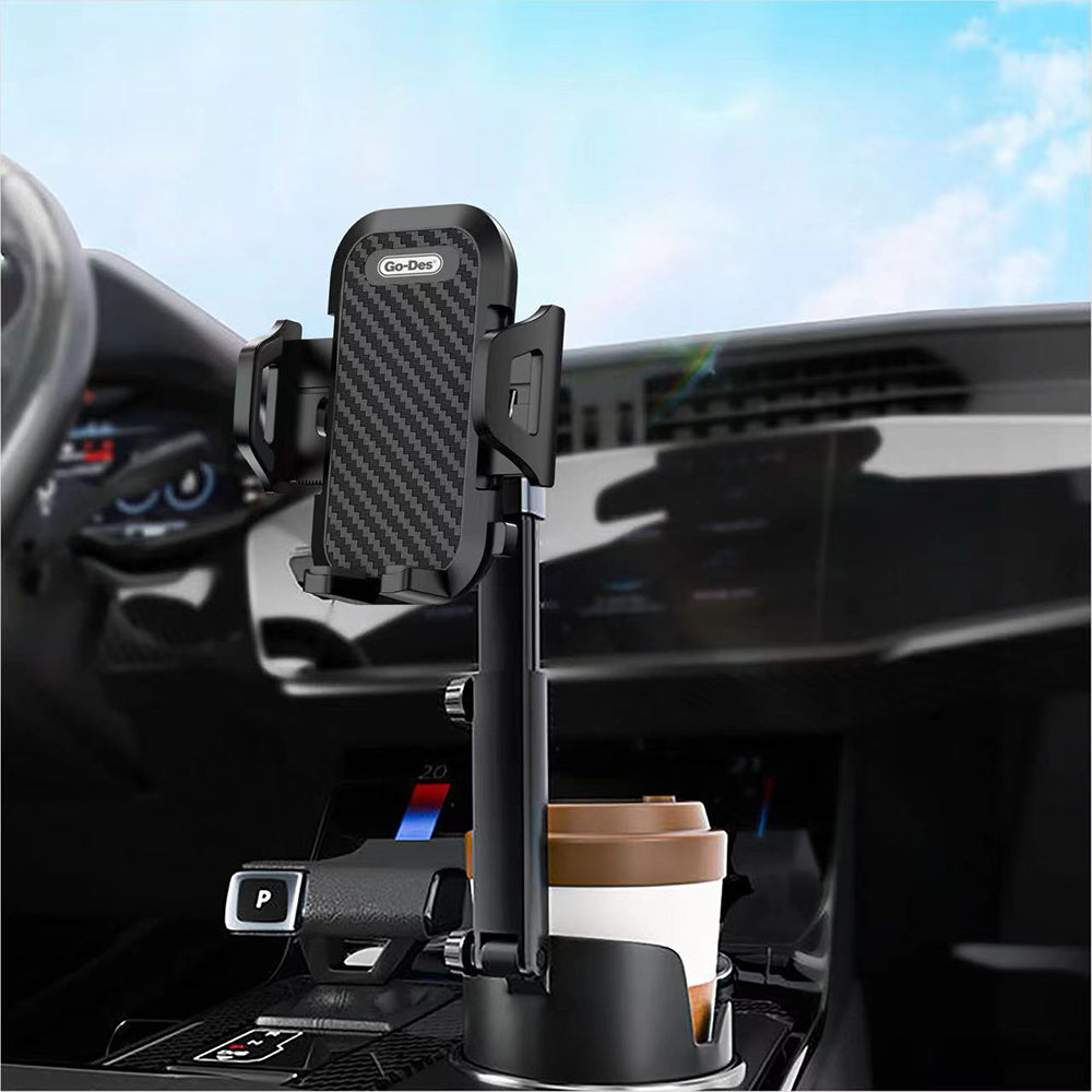 Go Des GD-HD255 M-safe 360 Degree Rotating Cup Holder Design Phone Holder Black