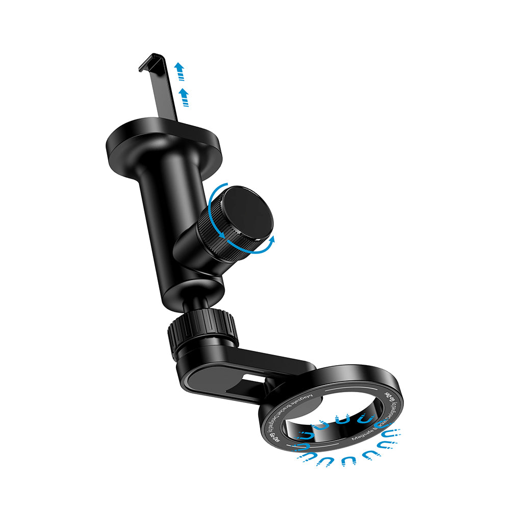 Go Des GD-HD327 Magnetic M-safe Compatible 360 Degree Rotatable Flat Surface and Ventilation Design Car Phone Holder Black