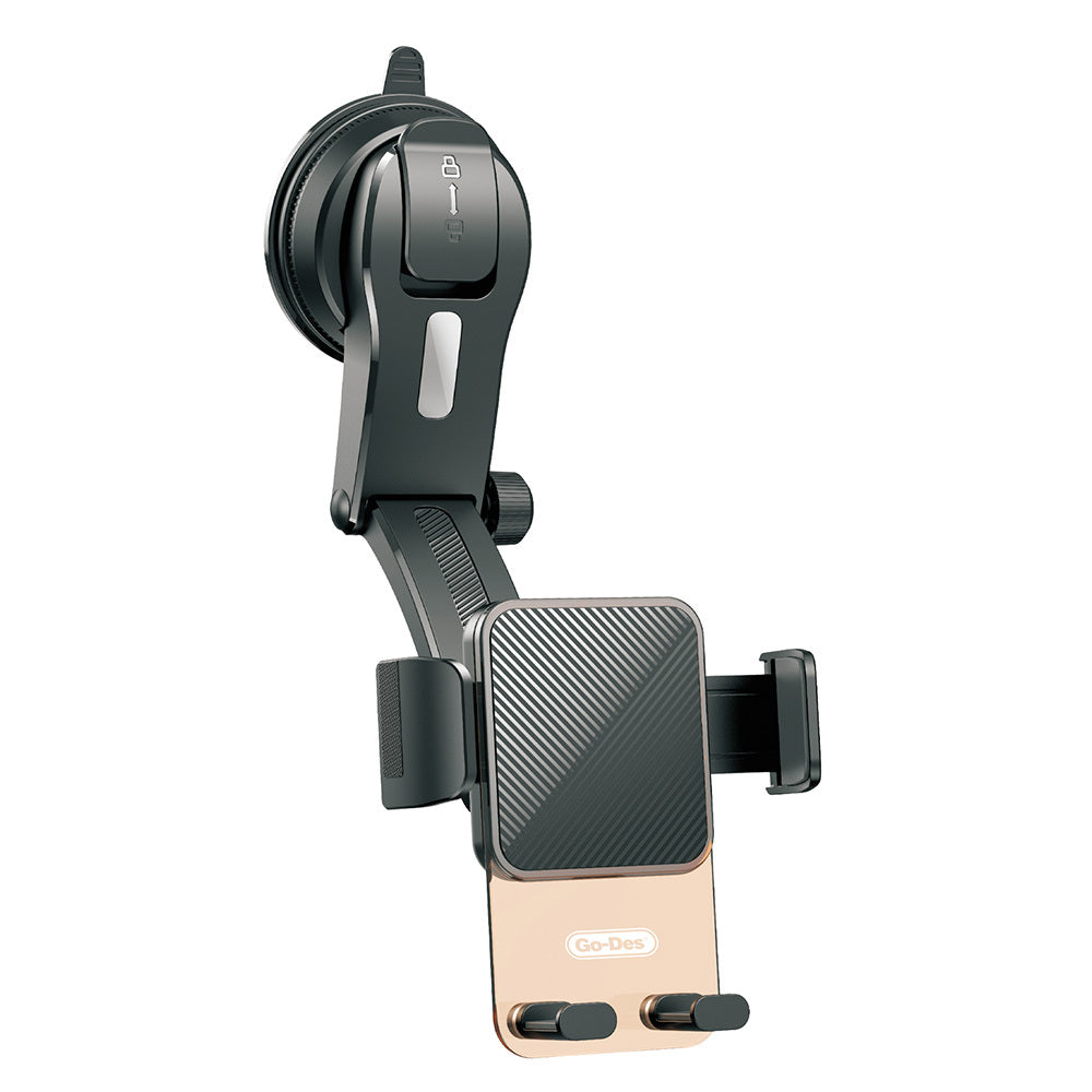 Go Des GD-HD328 360 Degree Rotating Vacuum Design Car Phone Holder Black