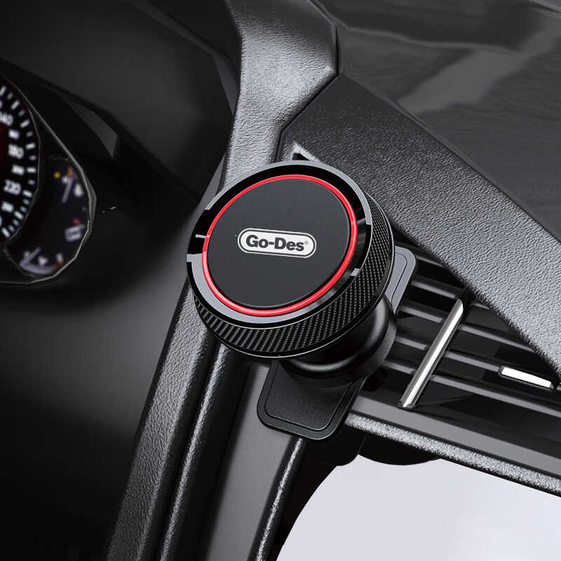 Go Des GD-HD621 In-Car Magnetic Phone Holder Vent Design Black
