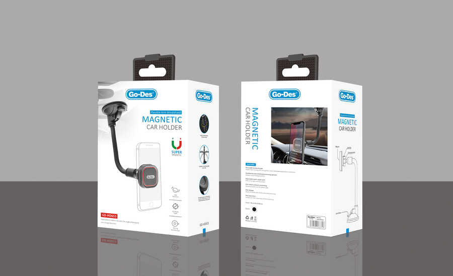 Go Des GD-HD653 Magnetic Car Phone Holder Black
