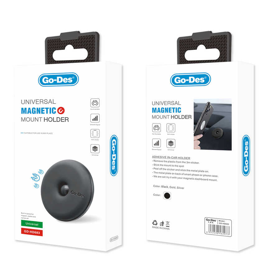 Go Des GD-HD683 Magnetic Car Phone Holder Black