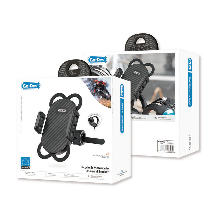 Go Des GD-HD710 Bicycle and Motorcycle Phone Holder Black