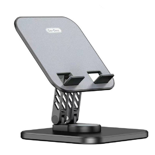Go Des GD-HD776 Portable Foldable 360 Rotating Metal Phone and Tablet Stand Black