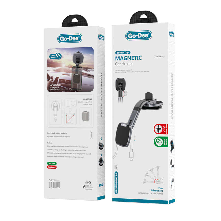 Go Des GD-HD786 Magnetic Car Phone Holder Black