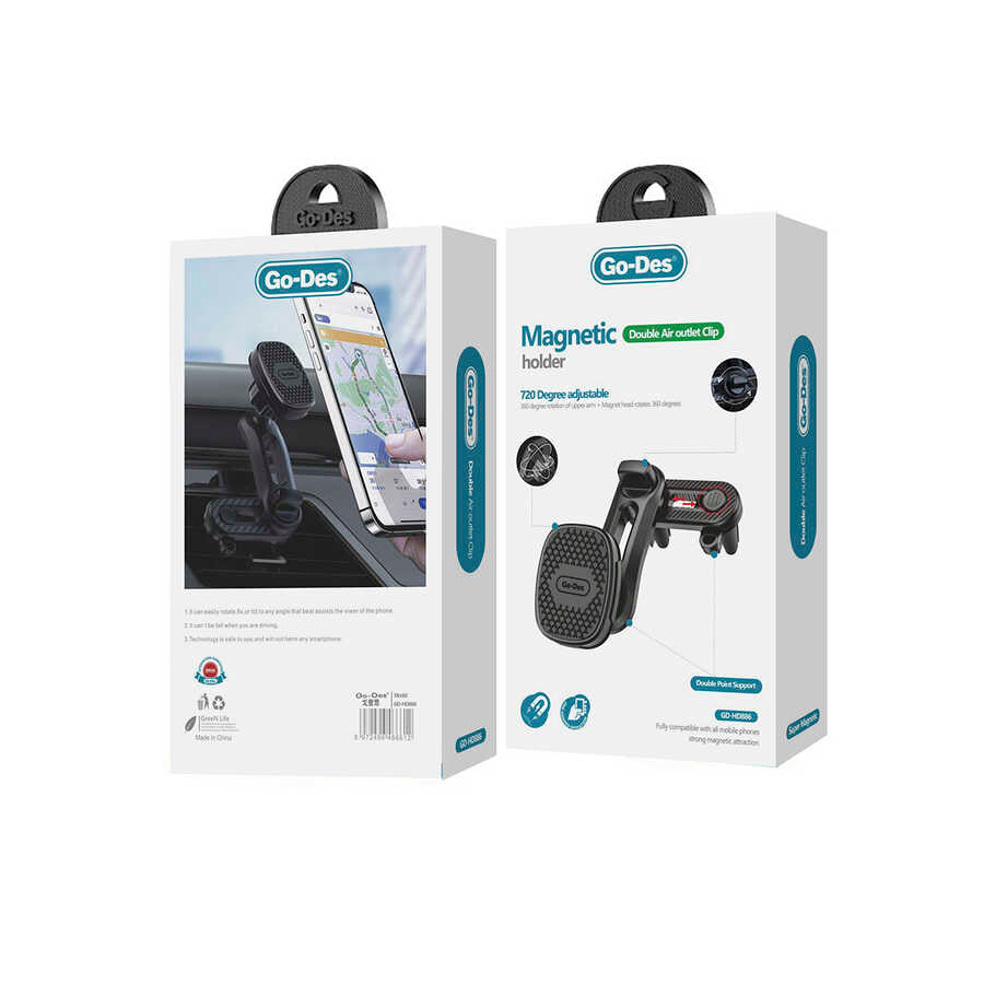 Go Des GD-HD886 Magnetic Car Phone Holder Black