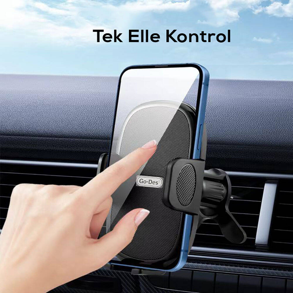 Go Des GD-HD936 360° Rotatable and Extendable Head Car Phone Holder Black