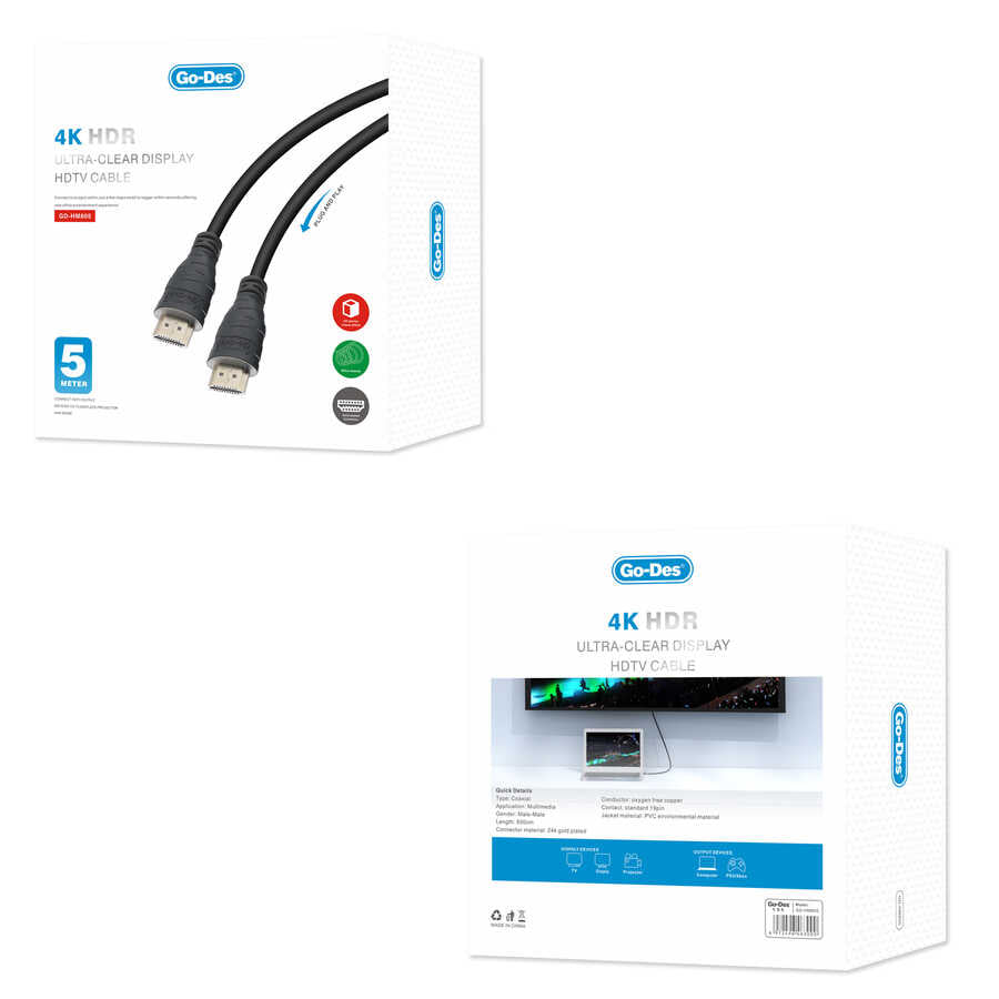 Go Des GD-HM805 HDMI 4K HD Cable Black