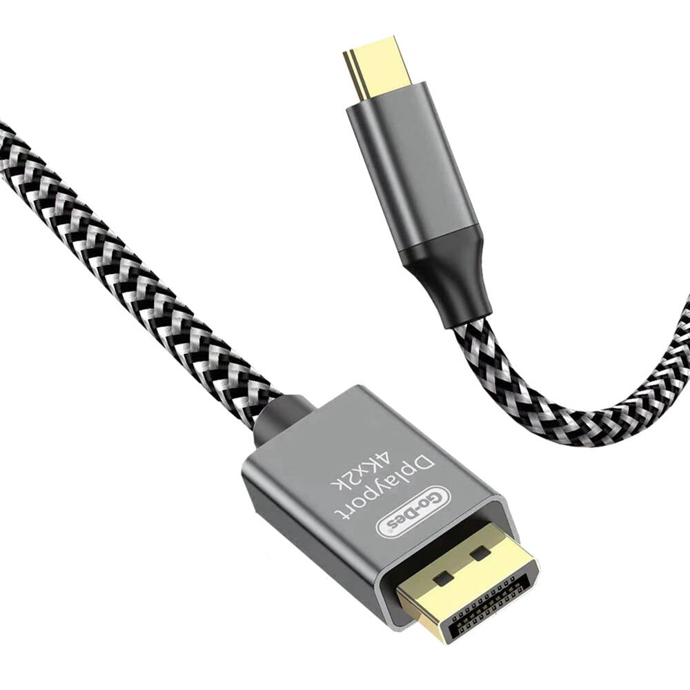 Go Des GD-HM826 Ultra HD 8K@60Hz Type-C to Display Port Cable 1.8M Gray