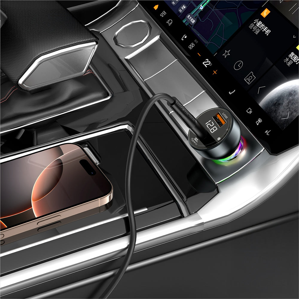 Go Des GD-QC2069 48W Fast Charging Car Charger with Digital Display Black