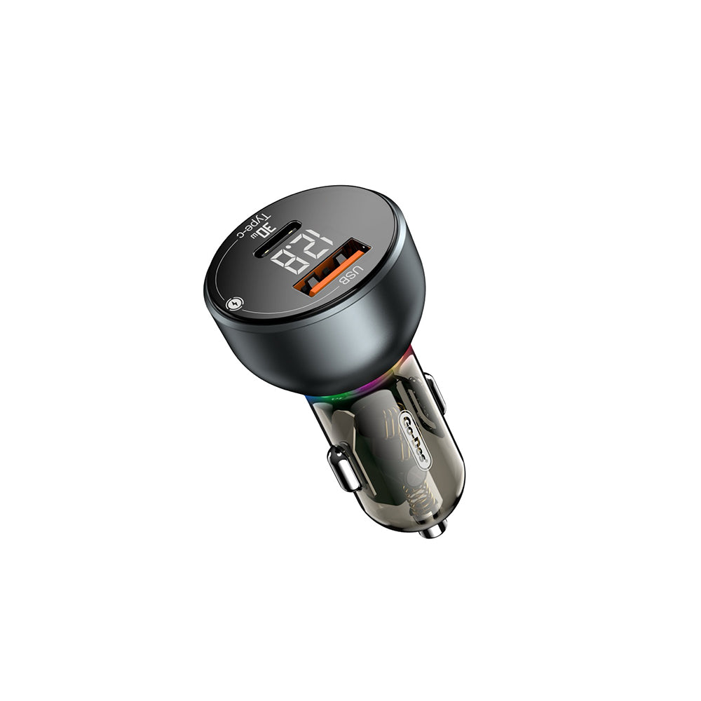 Go Des GD-QC2069 48W Fast Charging Car Charger with Digital Display Black