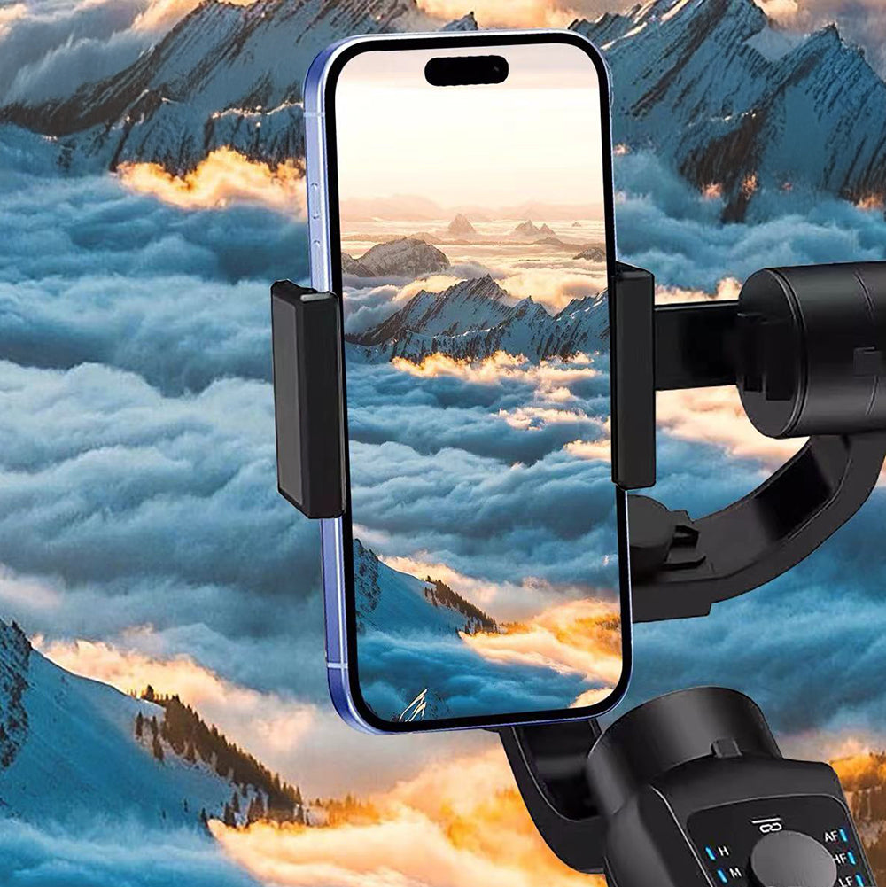 Go Des GD-S5 3-Axis Handheld Gimbal Stabilizer with Face Recognition Tracking LED Lighting Black
