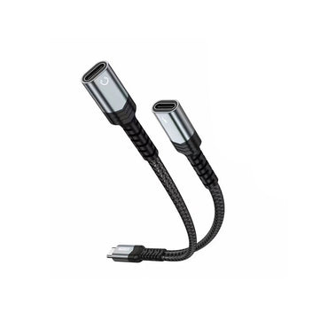 Go Des GD-UC075 Type-C 2in1 Şarj ve Ses Kablosu Gri