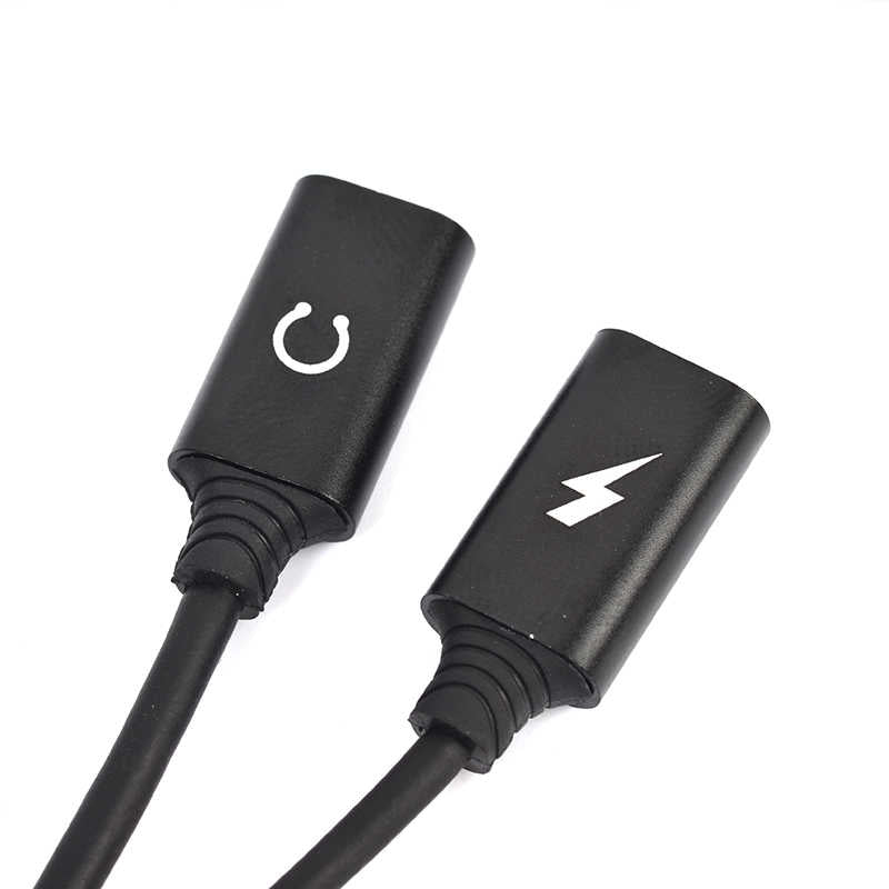 Go Des GD-UC11 Dual Lightning Headphone Audio & Charge Adapter Black