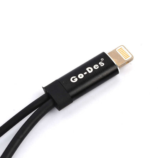 Go Des GD-UC11 Dual Lightning Headphone Audio & Charge Adapter Black