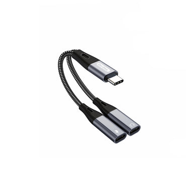 Go Des GD-UC163 Type-C 2in1 Charging and Audio Cable Black