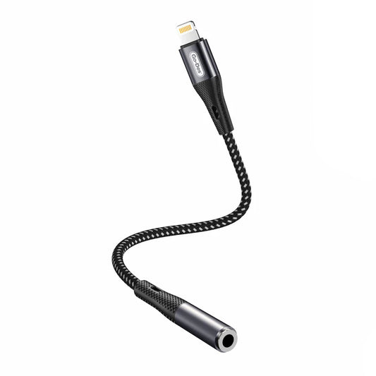 Go Des GD-UC166 Lightning to 3.5mm Aux Converter Braided Audio Adapter Gray
