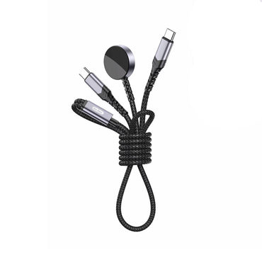 Go Des GD-UC612 2in1 iOS Watch Uyumlu Wireless Type-C PD Hızlı Şarj Kablosu 60W 1.2M Siyah