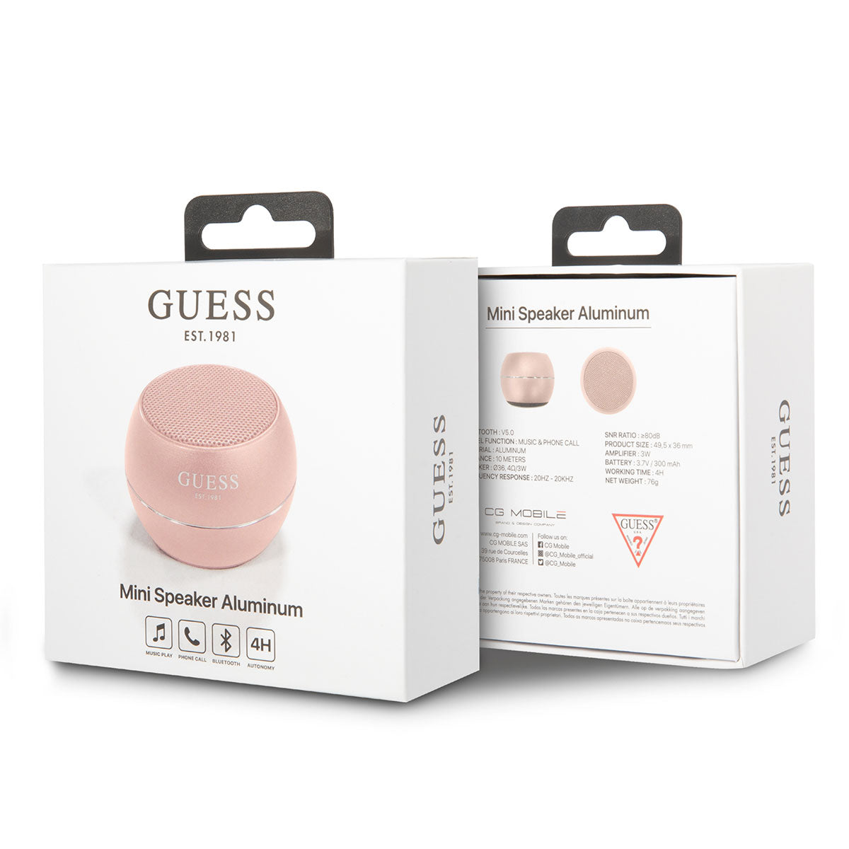 GUESS Aluminum Alloy Body Design Mini Bluetooth Speaker Gold