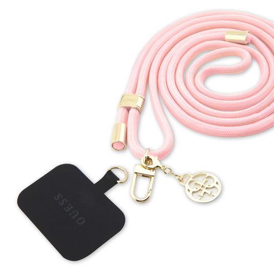 GUESS Metal Logo Cell Phone Lanyard Pink