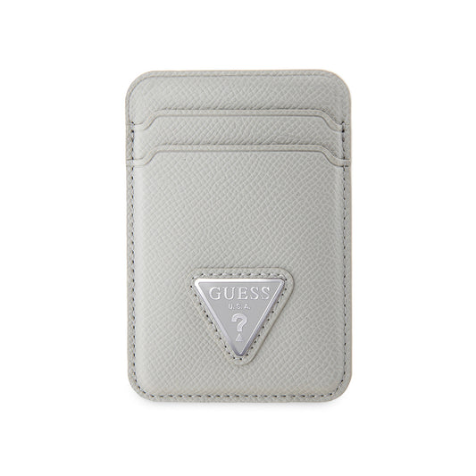 Guess Orjinal Lisanslı 2 Hazneli Üçgen Logolu Deri Magnetik Kartlık Bej