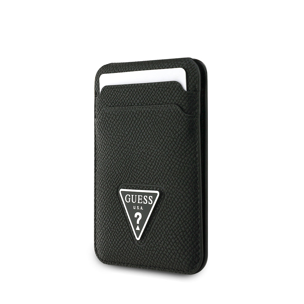Guess Orjinal Lisanslı 2 Hazneli Üçgen Logolu Standlı Magnetik Kartlık Siyah
