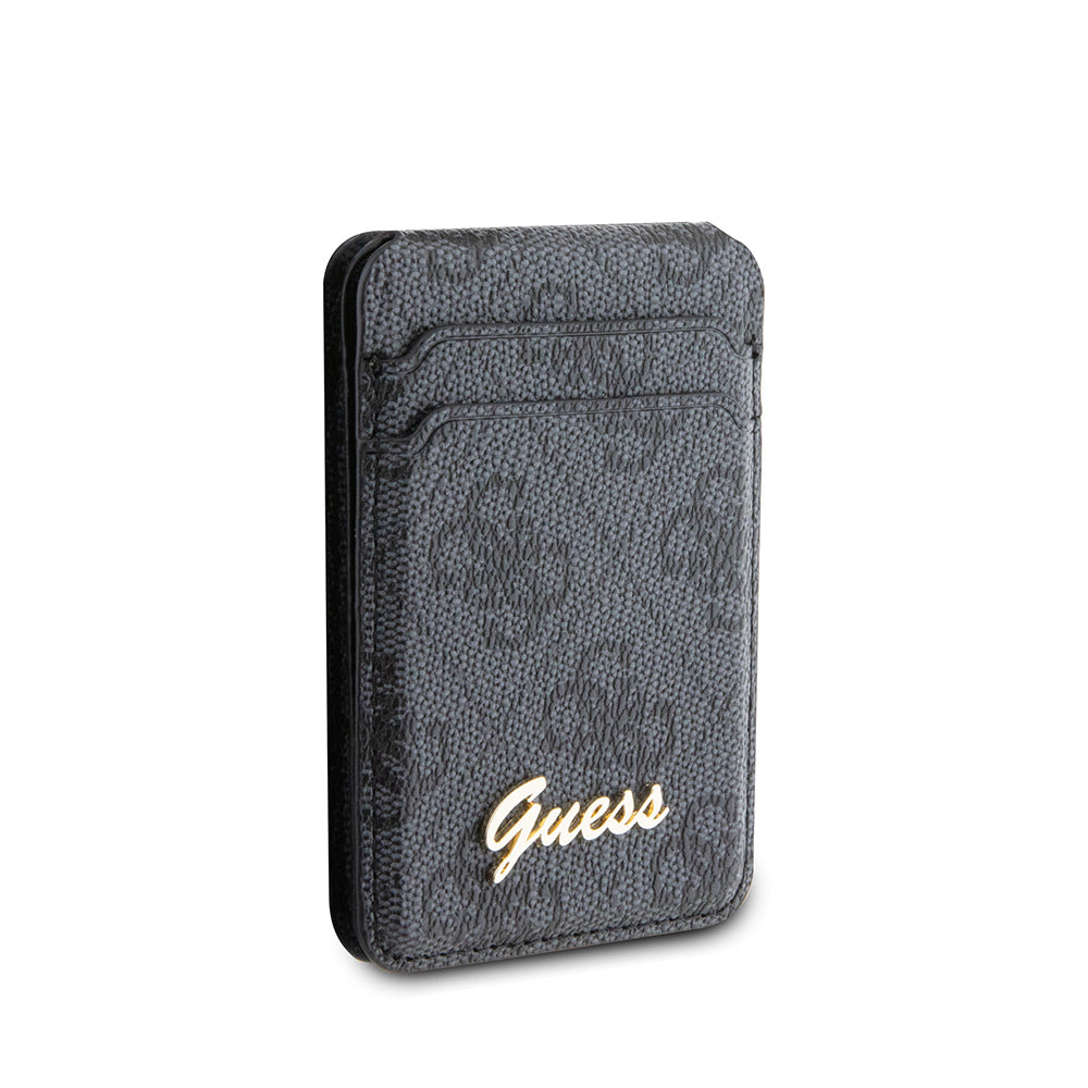 Guess Orjinal Lisanslı 4G Desenli Metal Script Logolu Magnetik Kartlık Kahverengi