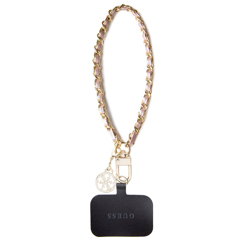 Guess Original Licensed 4G Logo Saffiano Phone Strap Chain Pink