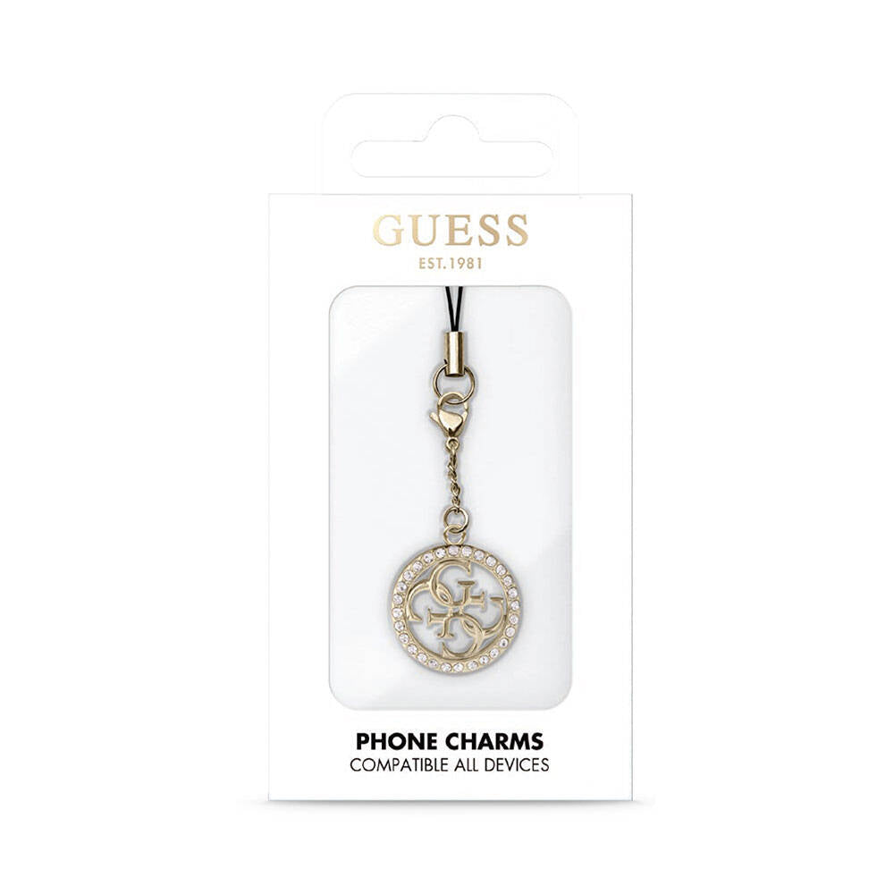 Guess Original Licensed 4G Logo Stoned Phone Strap Gold
